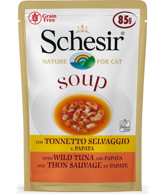 Schesir Cat Soup With Wild Tuna and Papaya, 85g