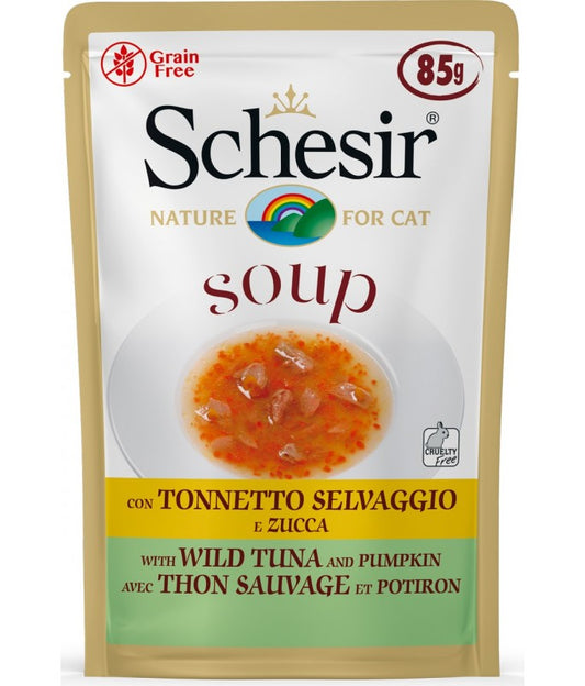 Schesir Cat Soup With Wild Tuna and Pumpkin, 85g