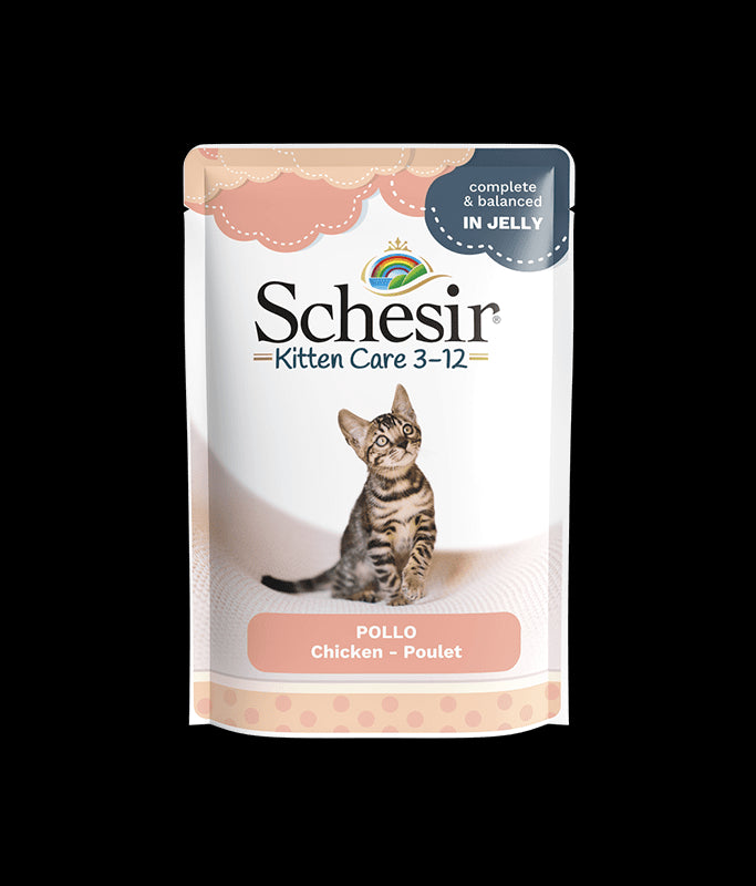 Schesir Kitten Care 3-12 Chicken in Jelly Pouch, 85g