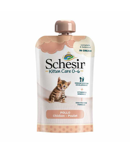 Schesir Kitten Care 0-6 Chicken in Cream Pouch, 150g