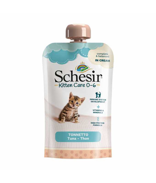 Schesir Kitten Care 0-6 Tuna in Cream Pouch, 150g