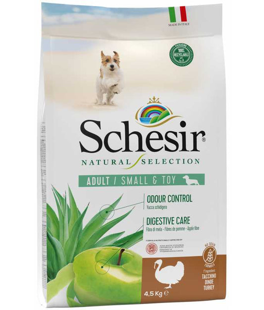 Schesir Natural Selection Adult Dog Dry For Small and Toy Dogs with Turkey