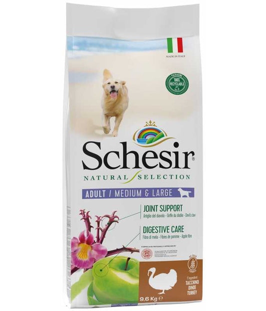 Schesir Natural Selection Adult Dog Dry Food For Medium & Large Dogs with Turkey