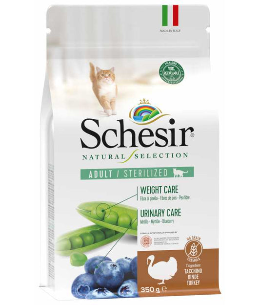 Schesir Natural Selection Dry Food for Sterilized Cats with Turkey