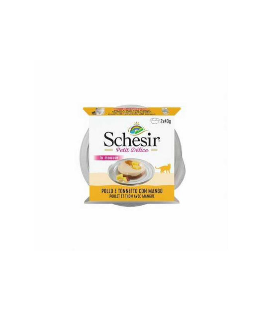 Schesir Petit Delice Cat Can Chicken and Tuna with Mango (Pack of 2x40g)