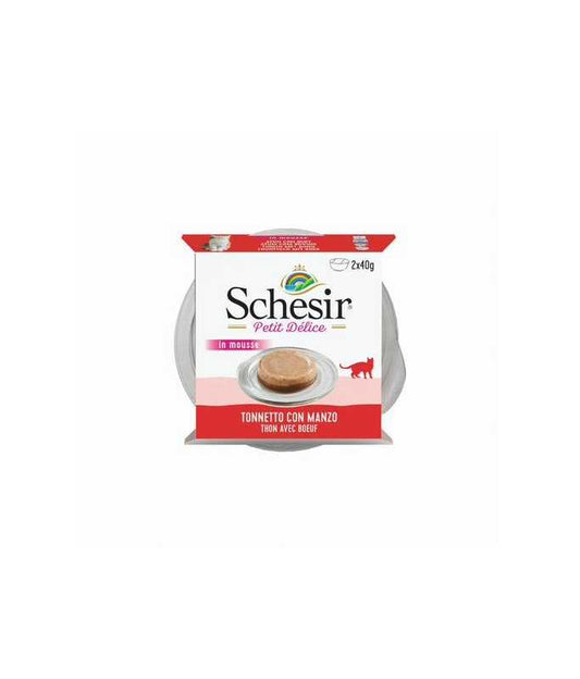 Schesir Petit Delice Cat Can Tuna with Beef (Pack of 2x40g)