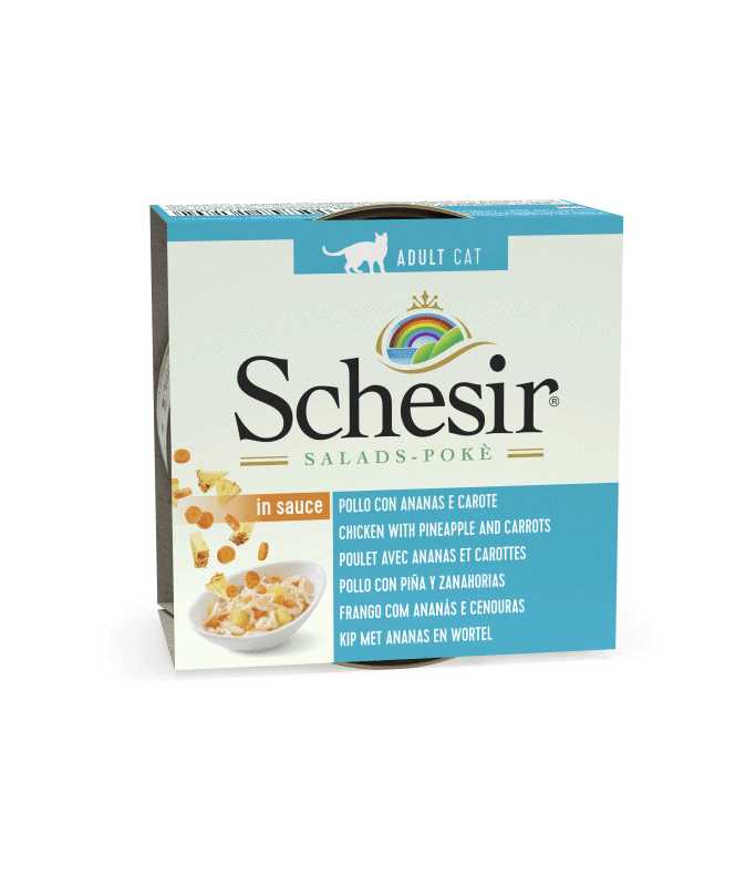 Schesir Salad Cat Can Chicken with Pineapple and Carrots, 85g